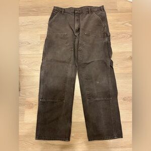 Carhartt Brown Cargo Pants with Reinforced Knees